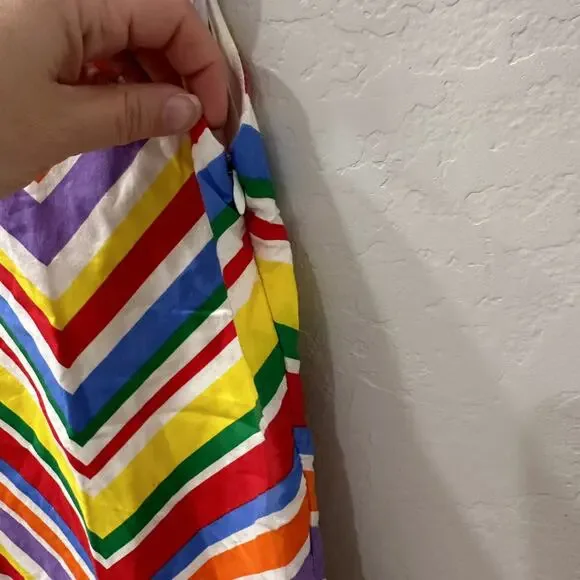 Little Bird by Jools Oliver Retro Rainbow Stripe Collar Dress - Picture 7 of 8